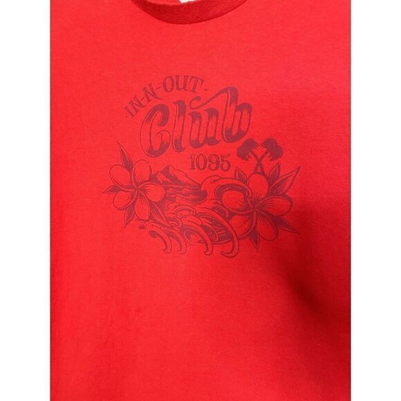In N Out Burger Men's XL Short Sleeve T Shirt Hawaii 1095 Club Floral Red - Picture 3 of 4